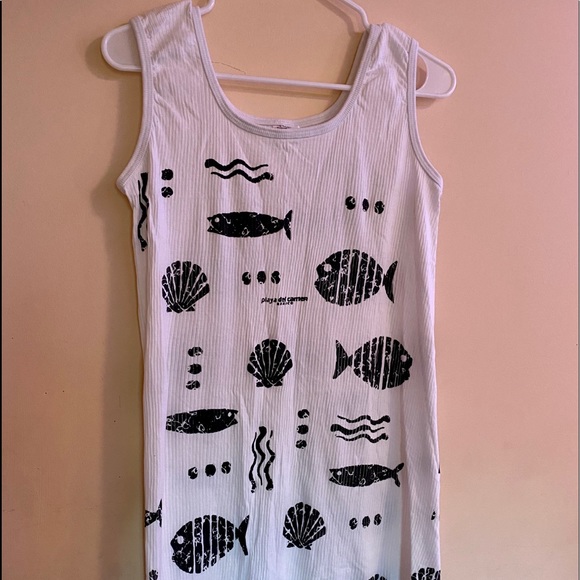 Dresses & Skirts - White and Black Fish Dress